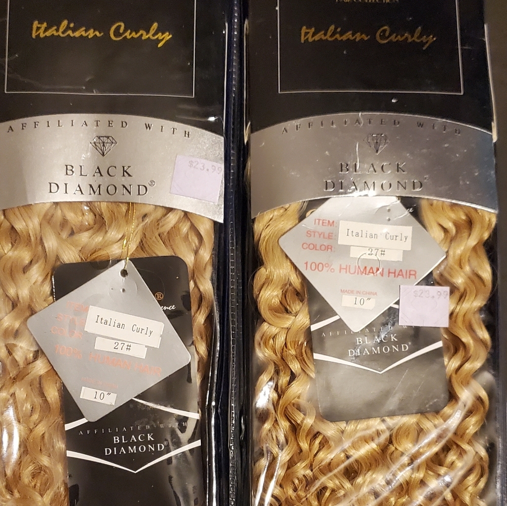 Onyx Italian curly 100% Human hair$40